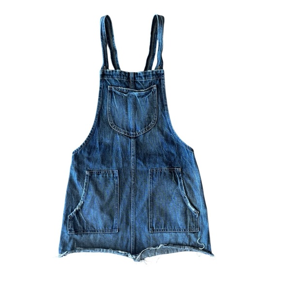 Revolve Tularosa XS Sophia Overall Dress Laguna Blue Distressed Denim Mini - Picture 2 of 7